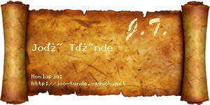 Joó Tünde névjegykártya