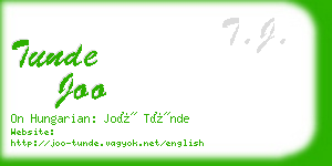 tunde joo business card